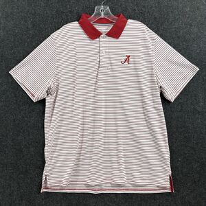 Alabama Crimson Tide Polo Shirt Men's XL White Red Striped Bama Southern Tide